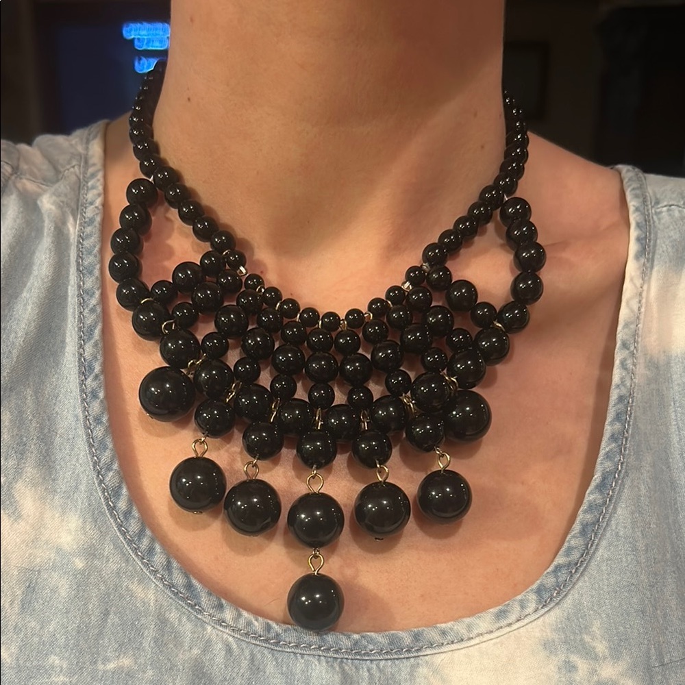 Vintage Beaded Bib Necklace in GVC